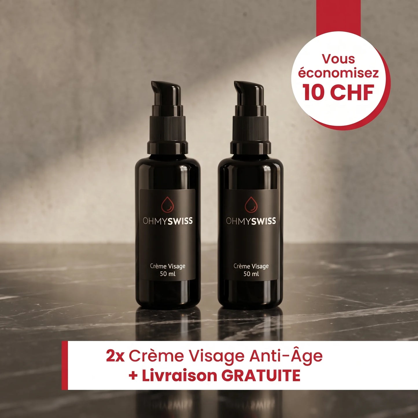 Crème Visage Anti-Âge Homme OHMYSWISS