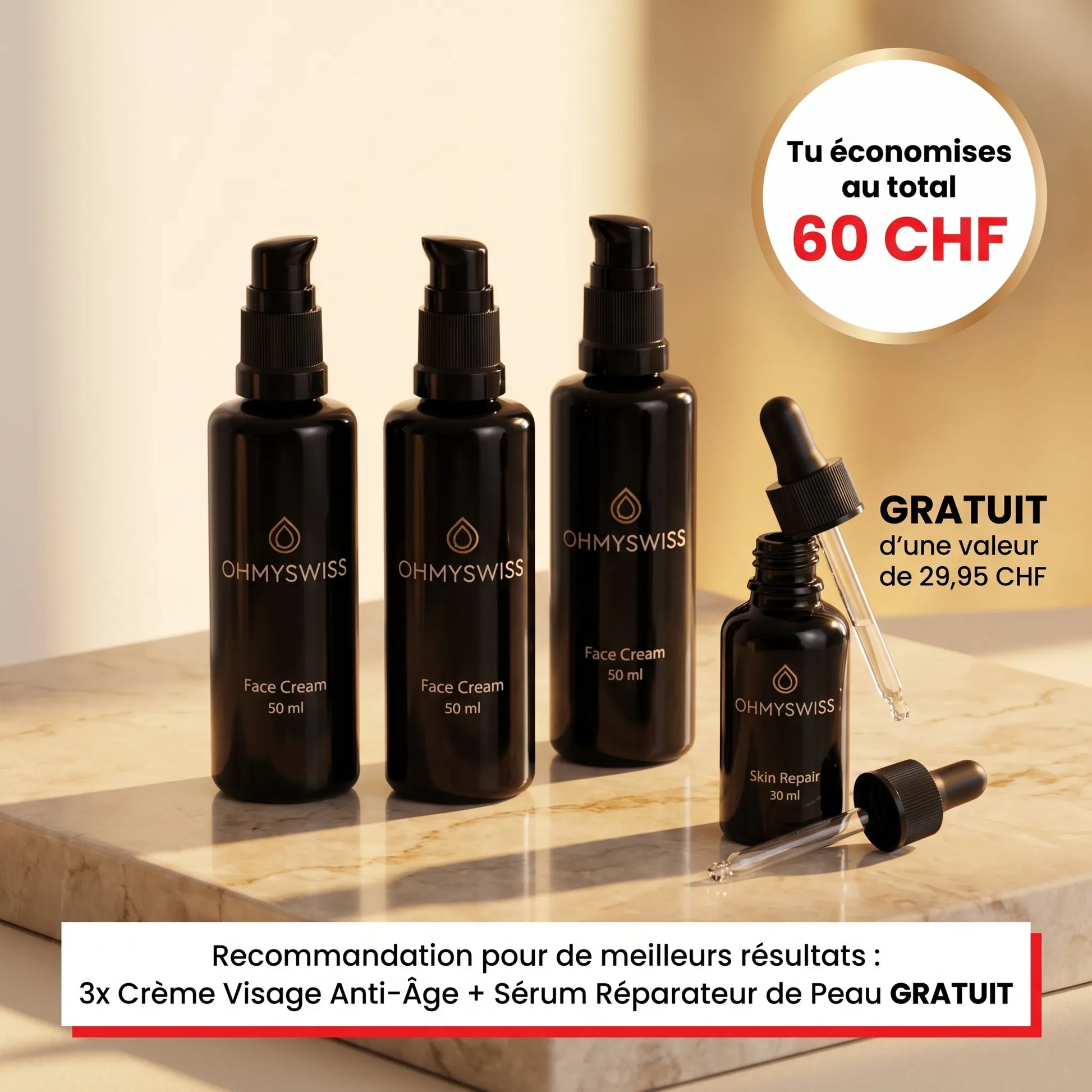 Crème Visage Anti-Âge Homme OHMYSWISS