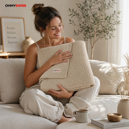 Coperta in mussola 100% cotone – Douceur Nuage OHMYSWISS