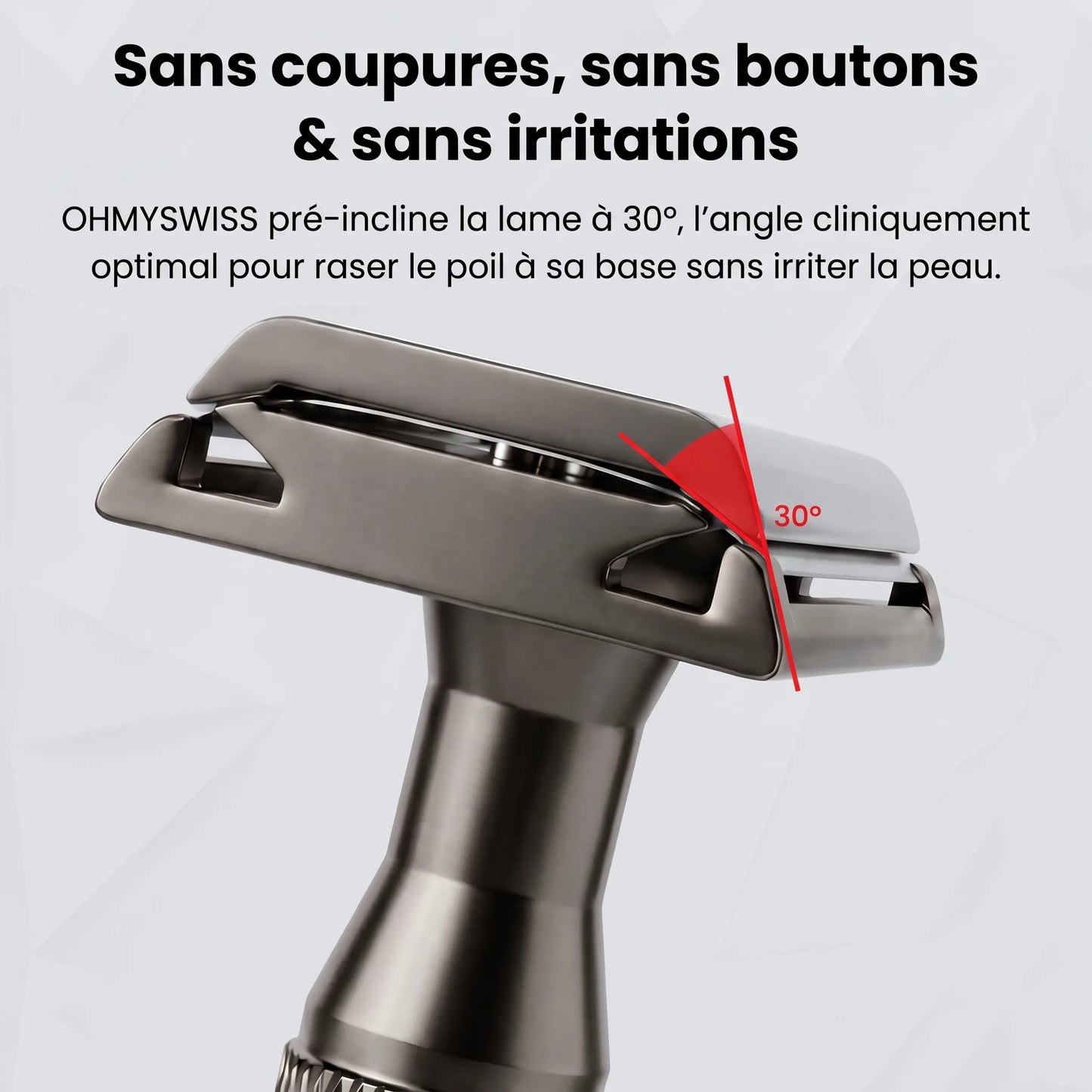 Sicherheitsrasierer 30° für empfindliche Haut von OHMYSWISS