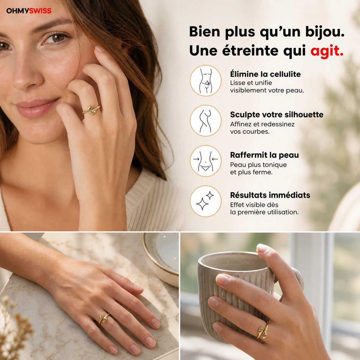 Anello “Abbraccio” «Sempre con te» OHMYSWISS