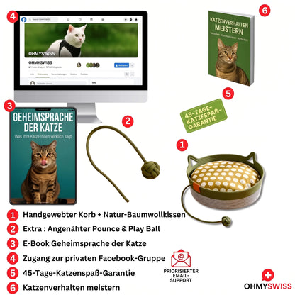 Lettino per gatti Instinct in corda intrecciata OHMYSWISS