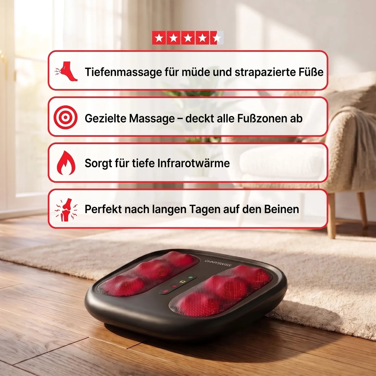 Fodlux Pro – Beheiztes Fußmassagegerät OHMYSWISS