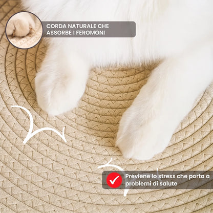 Cuccia Instinct in corda intrecciata per gatti OHMYSWISS