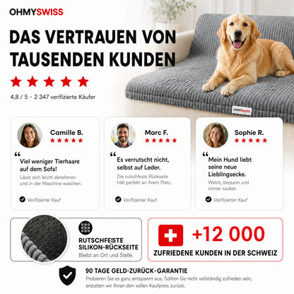 Sofa-Schutzbezug aus Plüsch mit Haarschutz von OHMYSWISS