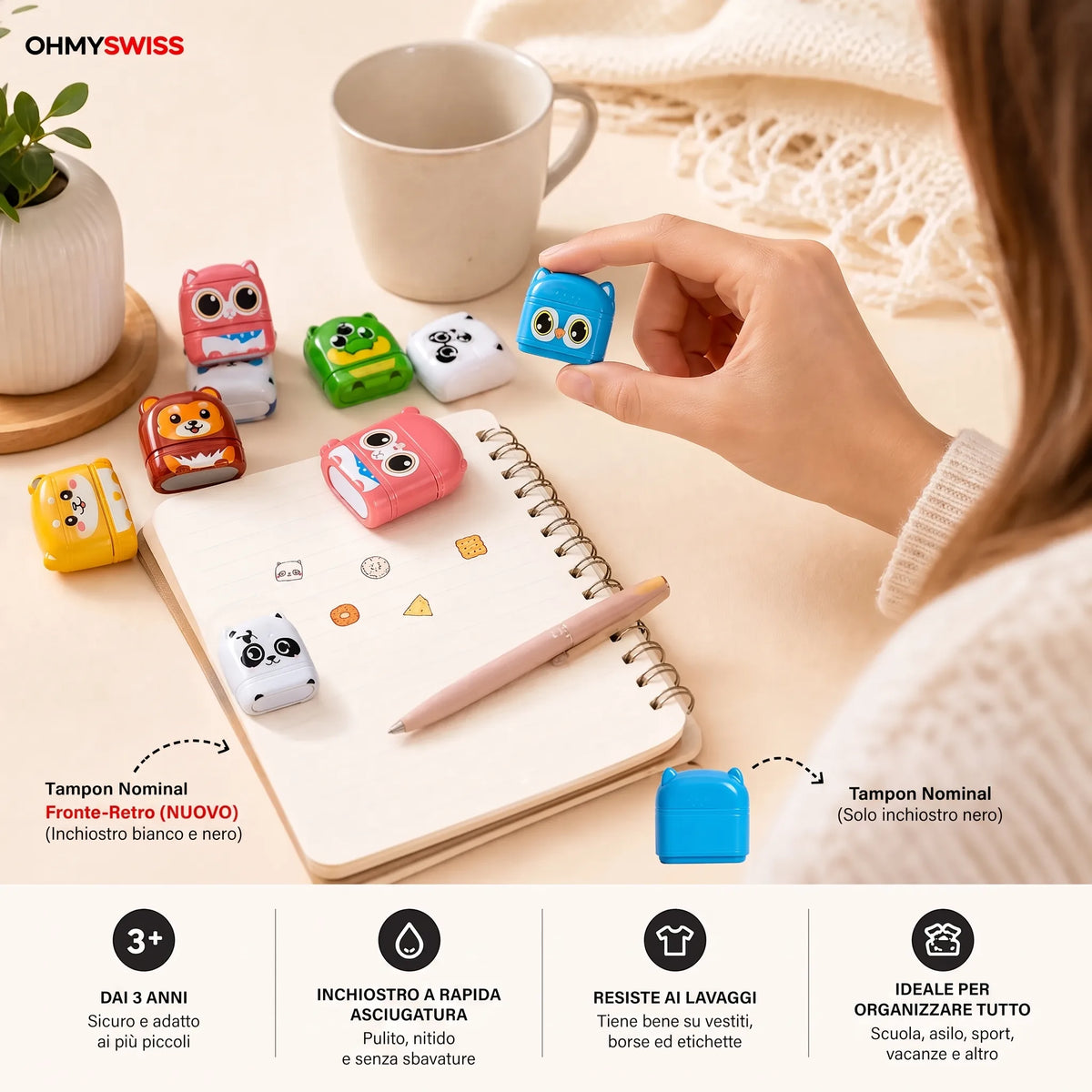 KiddoTampon™ — Timbro personalizzato con il nome del bambino OHMYSWISS