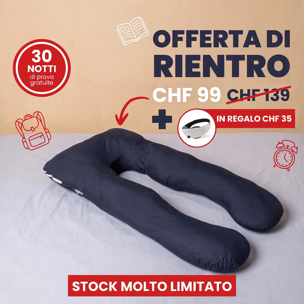 Cuscino Ergonomico a U XXL OHMYSWISS