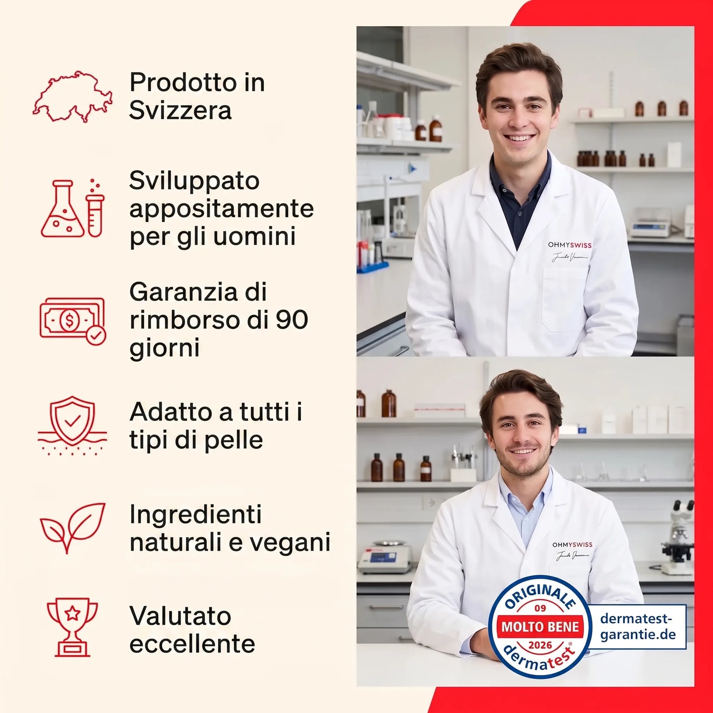 Crema Viso Anti-Età Uomo OHMYSWISS