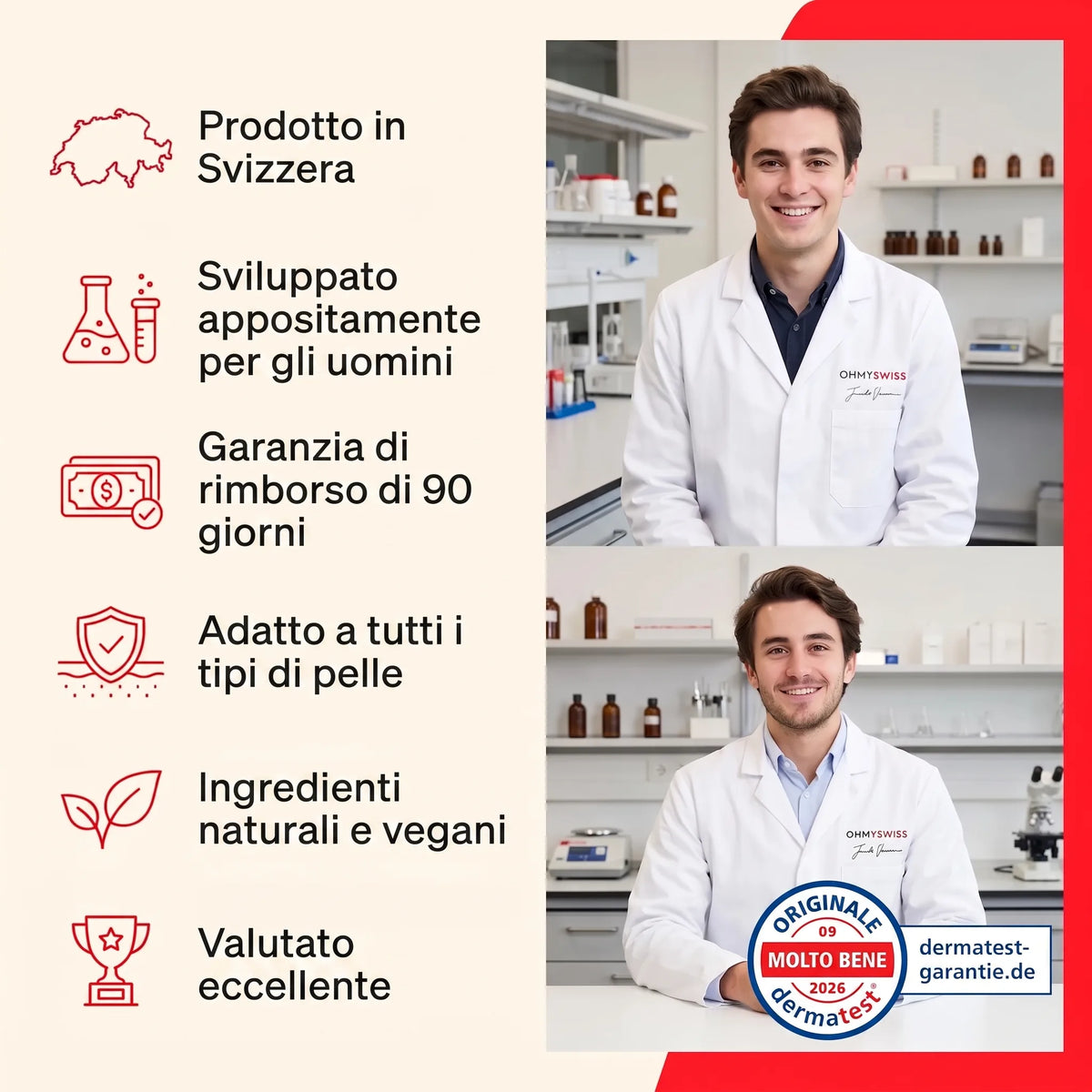 Crema Viso Anti-Età Uomo OHMYSWISS