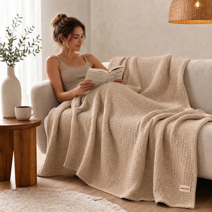 Coperta in mussola 100% cotone – Morbida come una nuvola, perfetta per coccolarsi OHMYSWISS