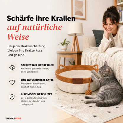 Das handgeflochtene Katzennest das Ihre Katze beruhigt – OHMYSWISS