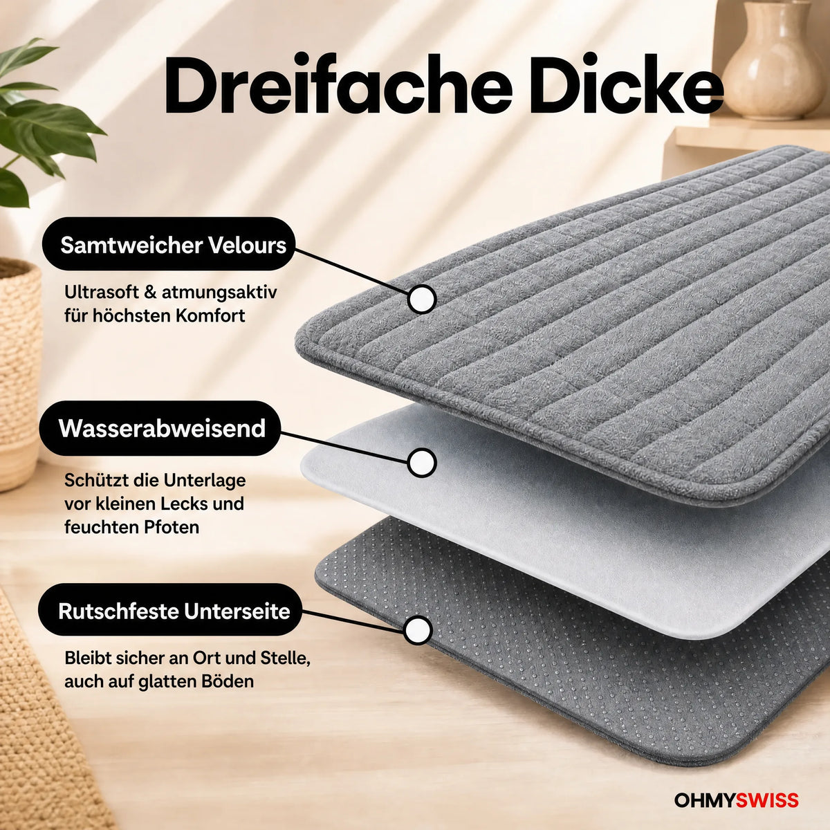 Sofa-Schutzbezug aus Plüsch mit Haarschutz von OHMYSWISS