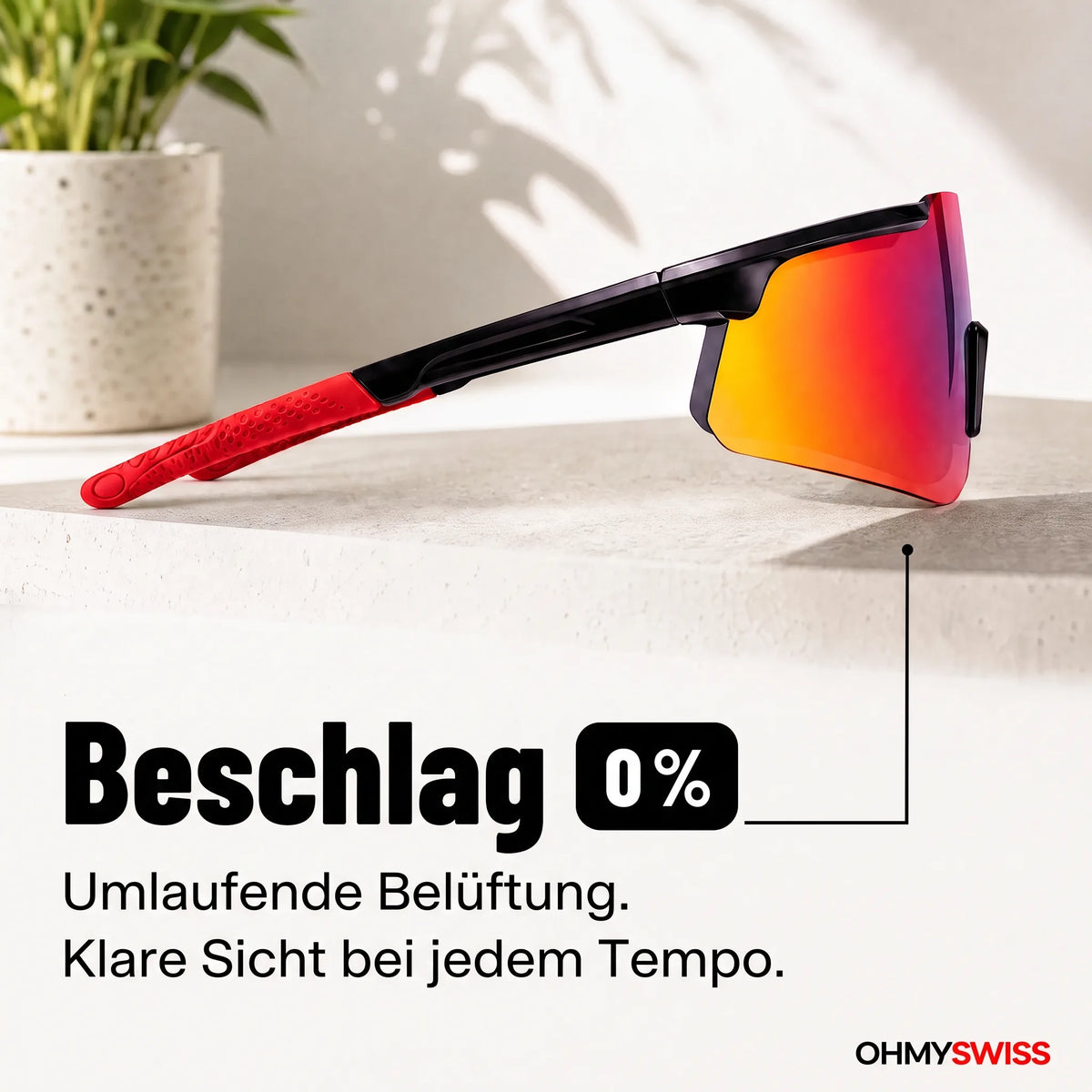 PRO Sport-Sonnenbrille mit Antibeschlagbeschichtung von OHMYSWISS