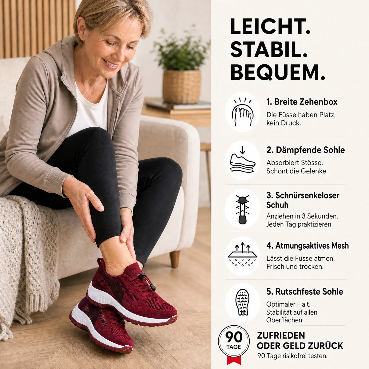 Komfort-Sneaker für geschwollene und breite Füße OHMYSWISS