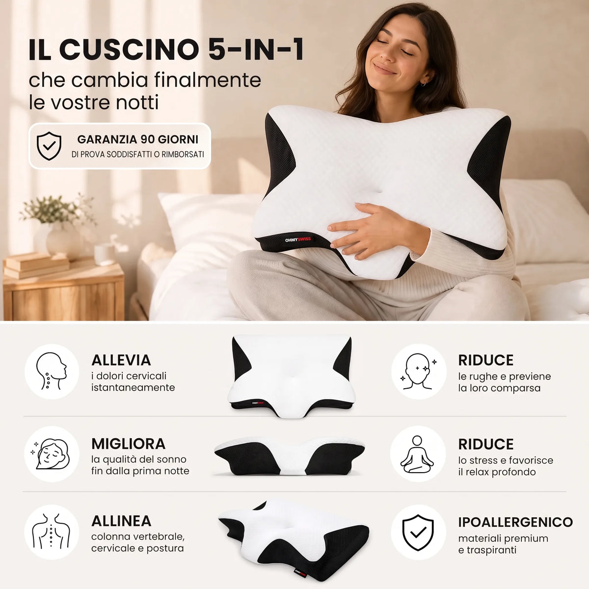 Cuscino ergonomico Somnia OHMYSWISS