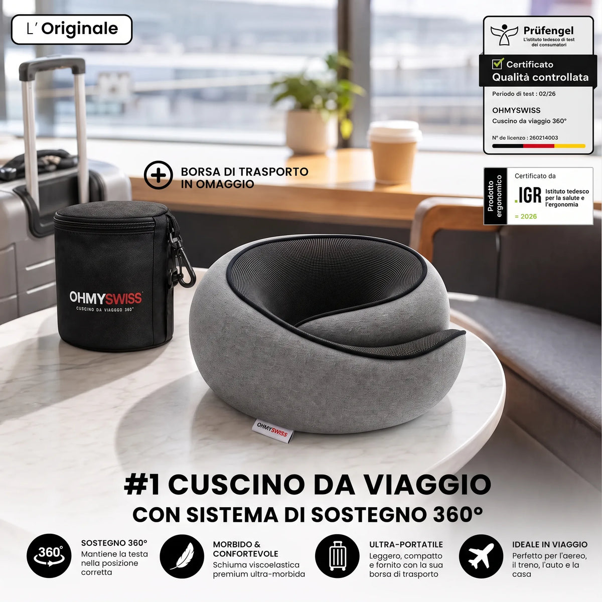 Nappy™ – Das ergonomische Reisekissen von OHMYSWISS