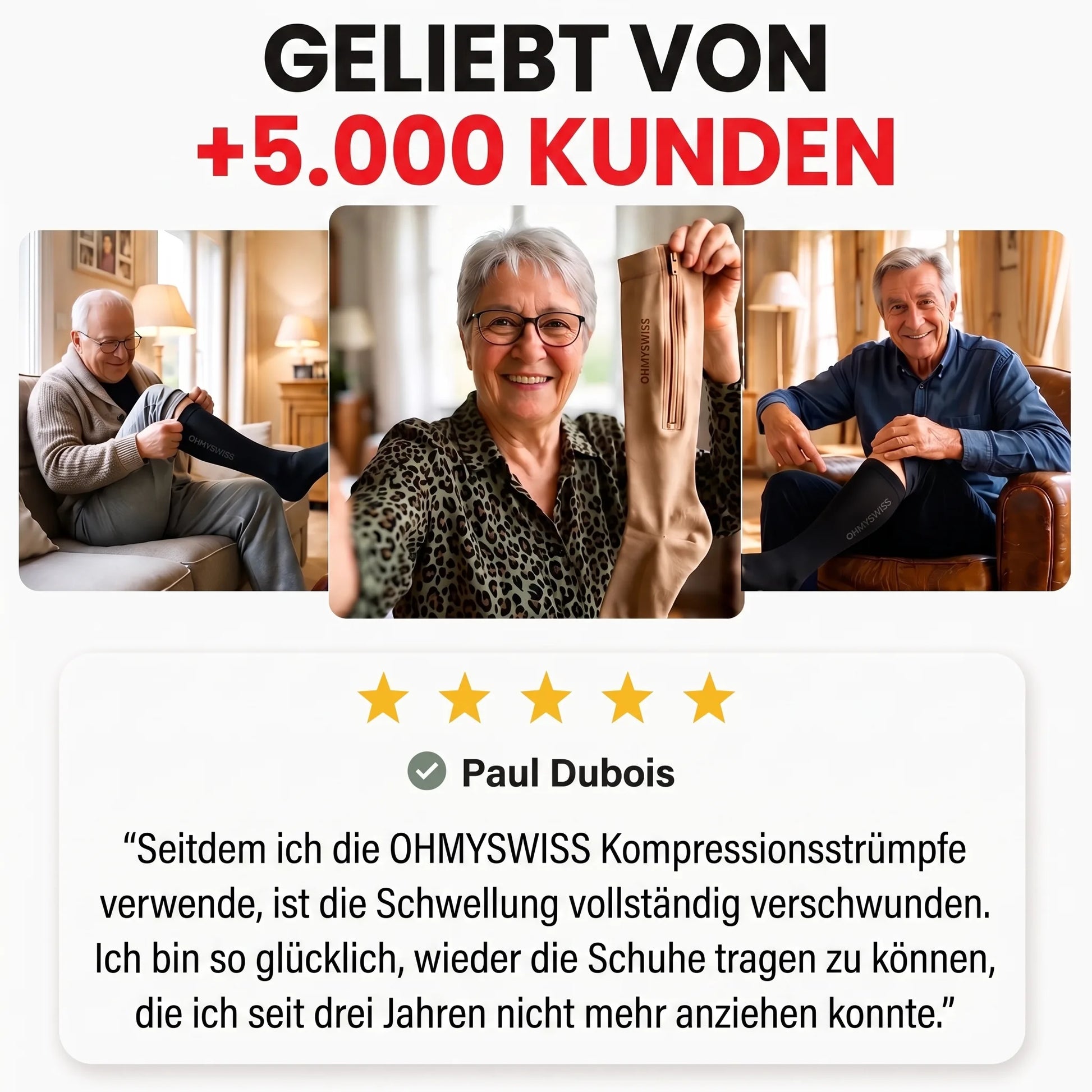 Kompressionsstrümpfe mit Reißverschluss von OHMYSWISS