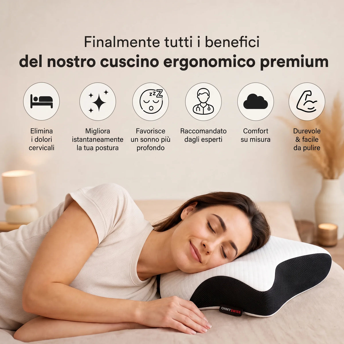 Cuscino ergonomico cervicale OHMYSWISS