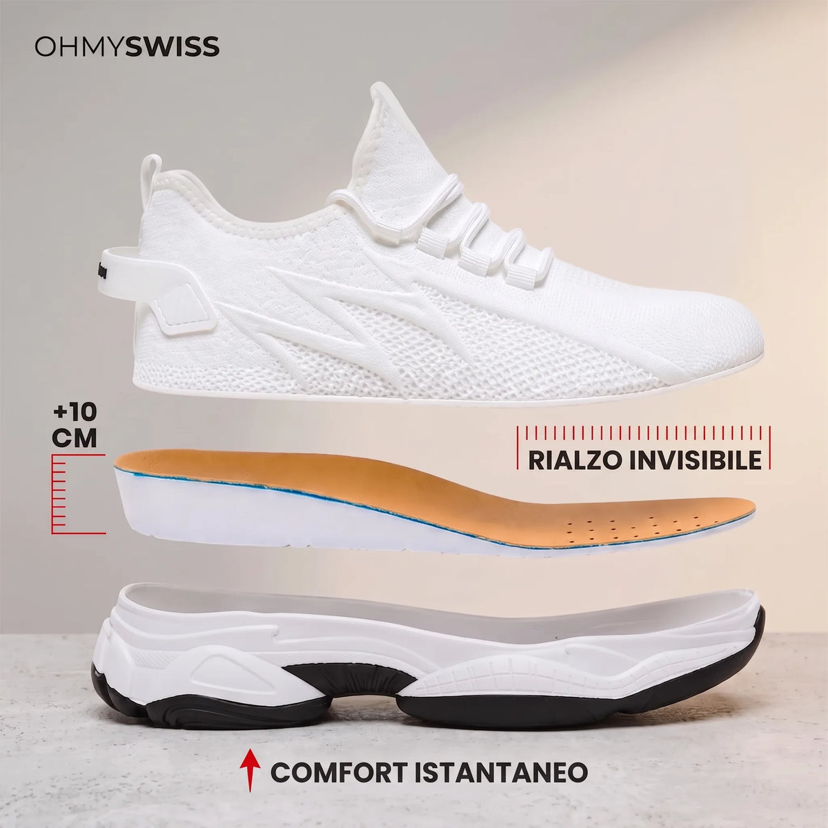 Sneakers Limitless con Rialzo Invisibile OHMYSWISS