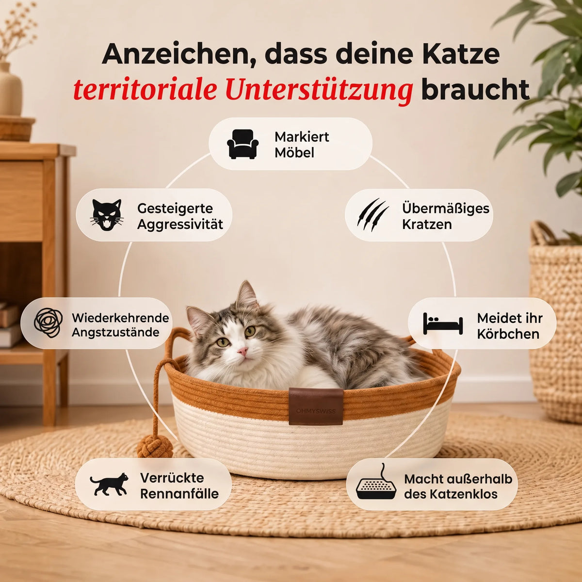 Das handgeflochtene Katzennest das Ihre Katze beruhigt – OHMYSWISS