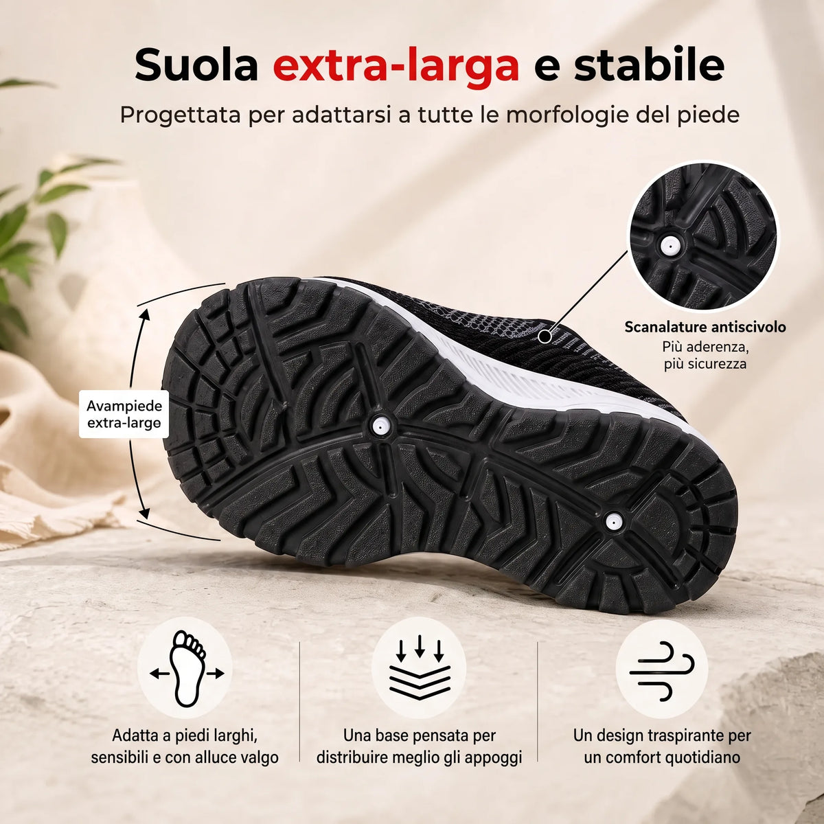 AmpliSoft™ — Sneaker comode per piedi gonfi e larghi OHMYSWISS
