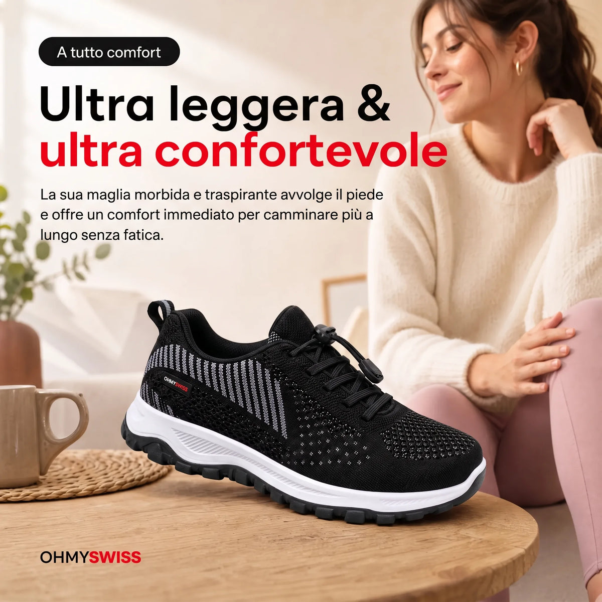 AmpliSoft™ — Sneaker comode per piedi gonfi e larghi OHMYSWISS