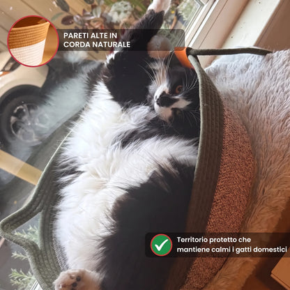 Cuccia Instinct in corda intrecciata per gatti OHMYSWISS
