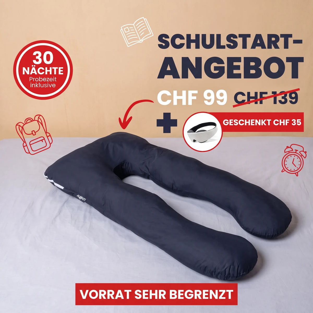 Ergonomisches U-Kissen XXL OHMYSWISS
