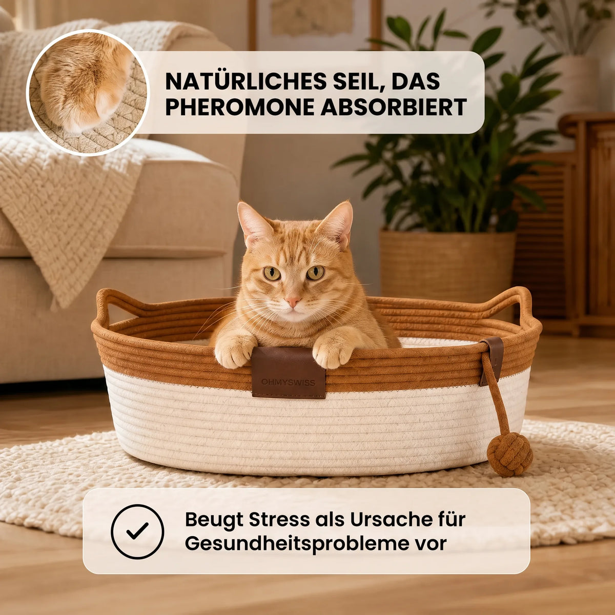 Nidora – Il nido intrecciato a mano che rassicura il vostro gatto OHMYSWISS