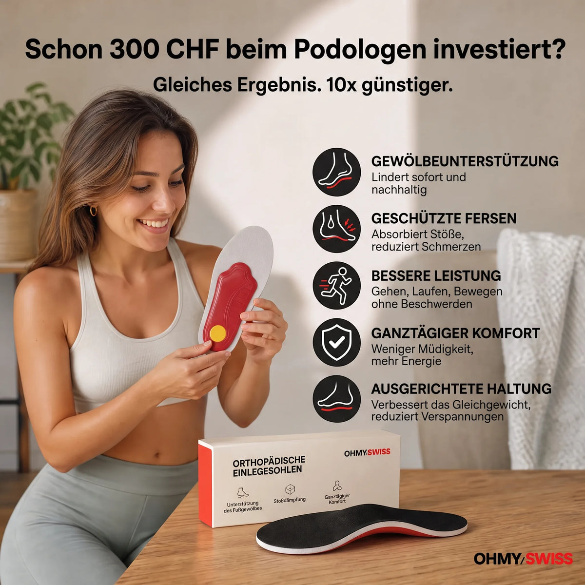 ArcoFlex™ – orthopädische, schmerzfreie Einlegesohlen von OHMYSWISS