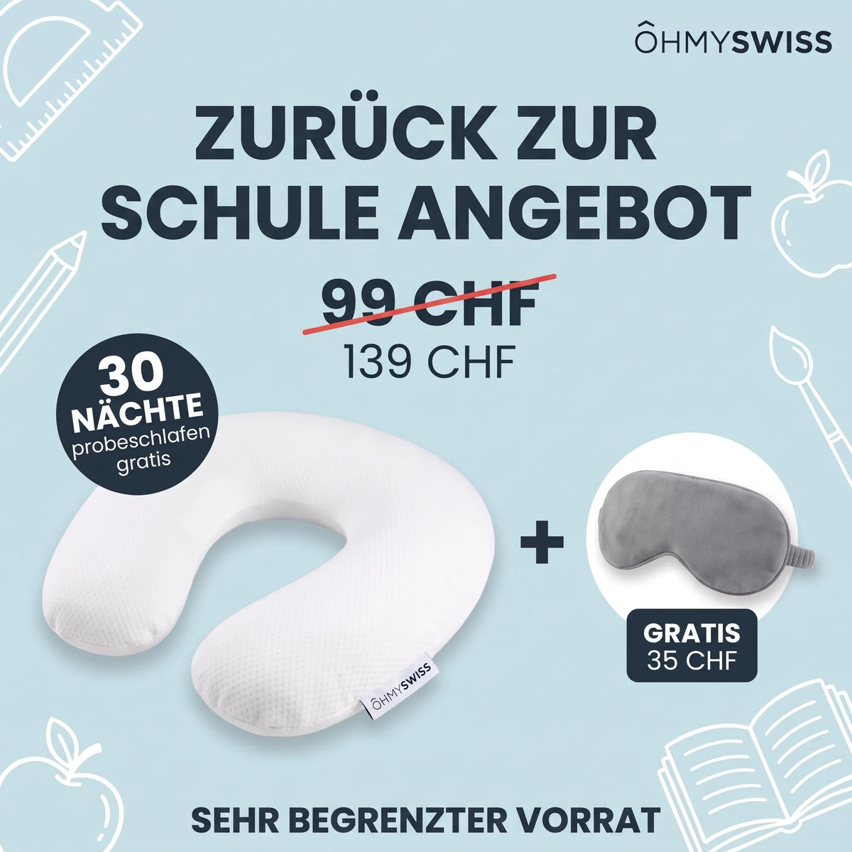 Ergonomisches U-Kissen XXL OHMYSWISS