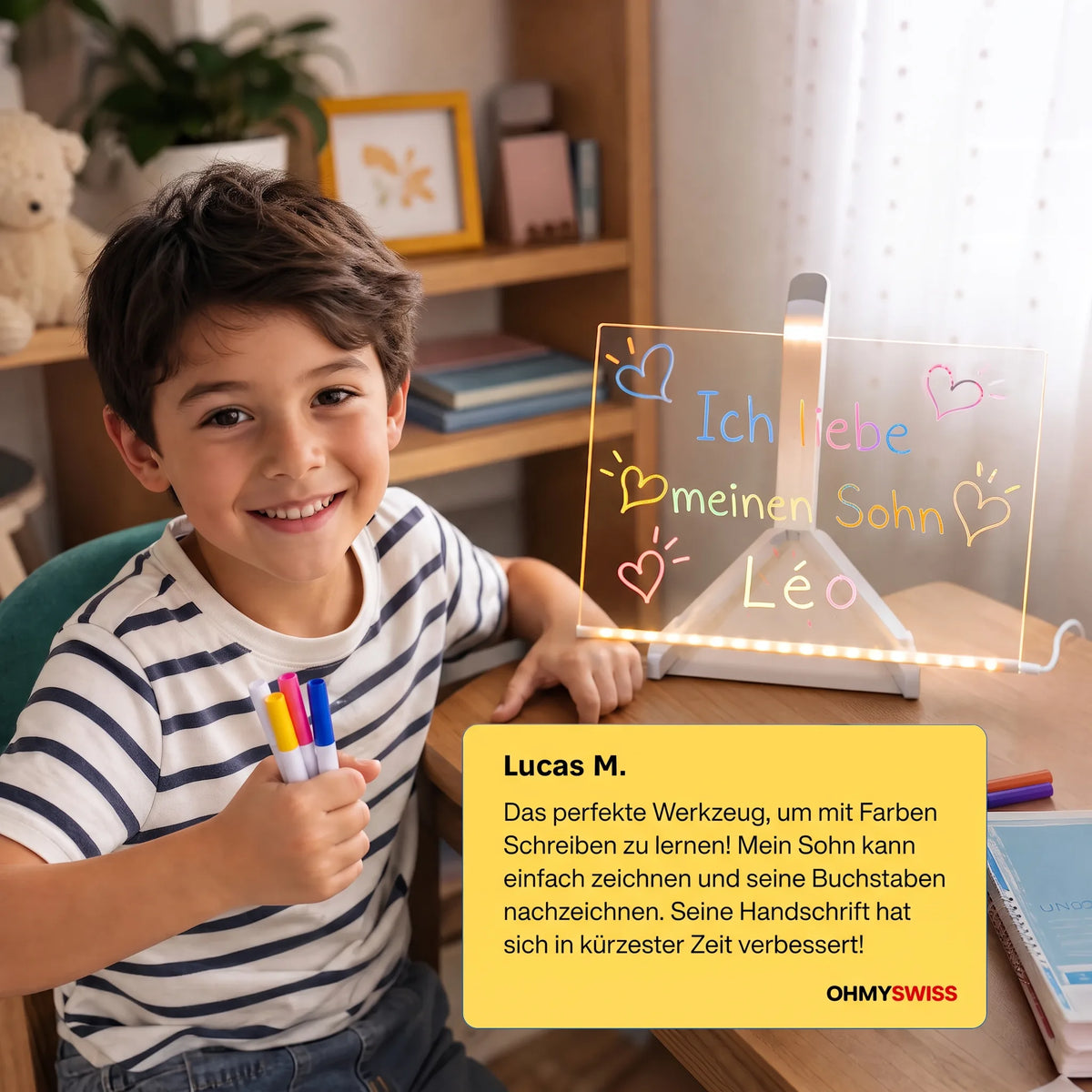 Magisches LED-Zeichentablett für Kinder OHMYSWISS