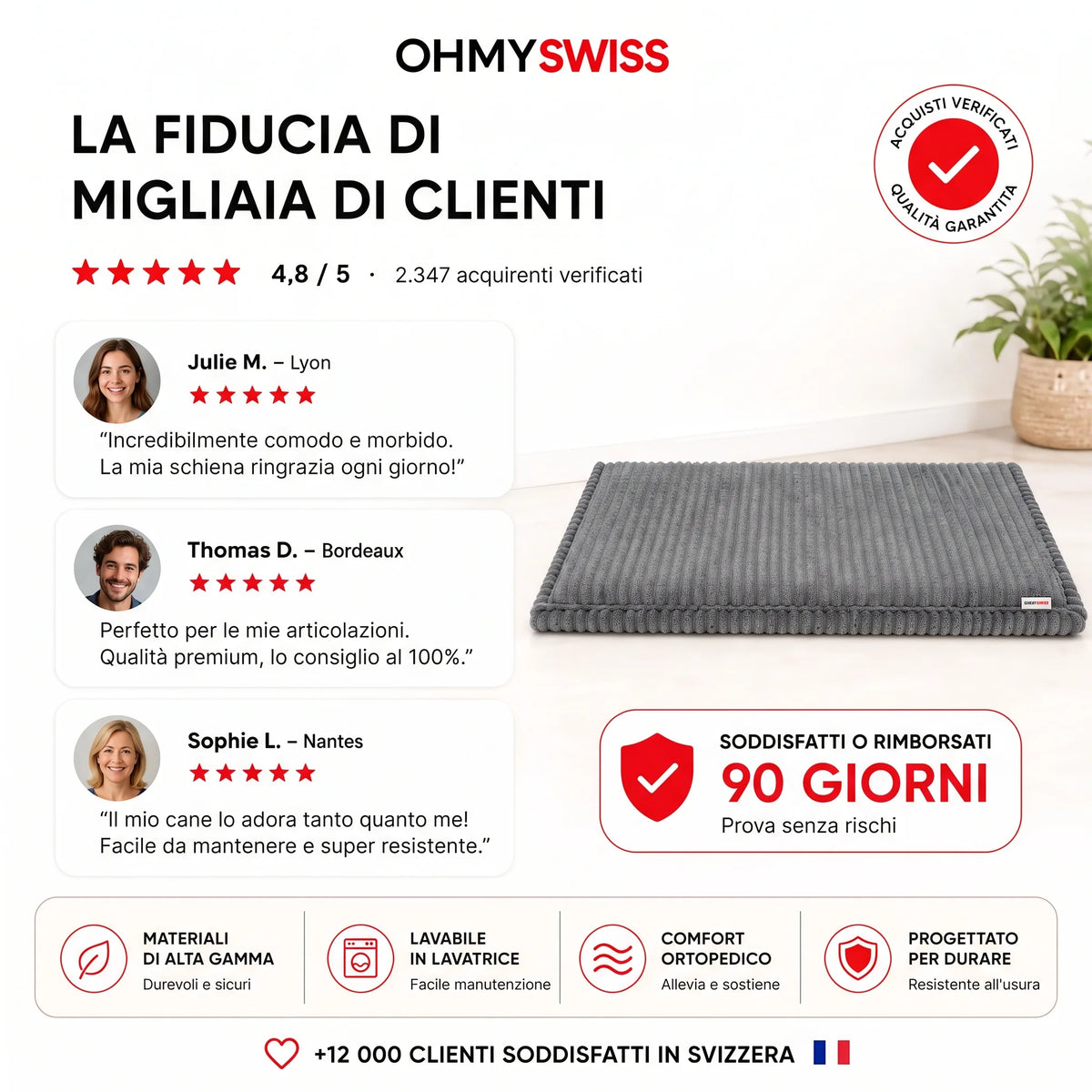Divano a due posti Plush Anti-Pelo OHMYSWISS