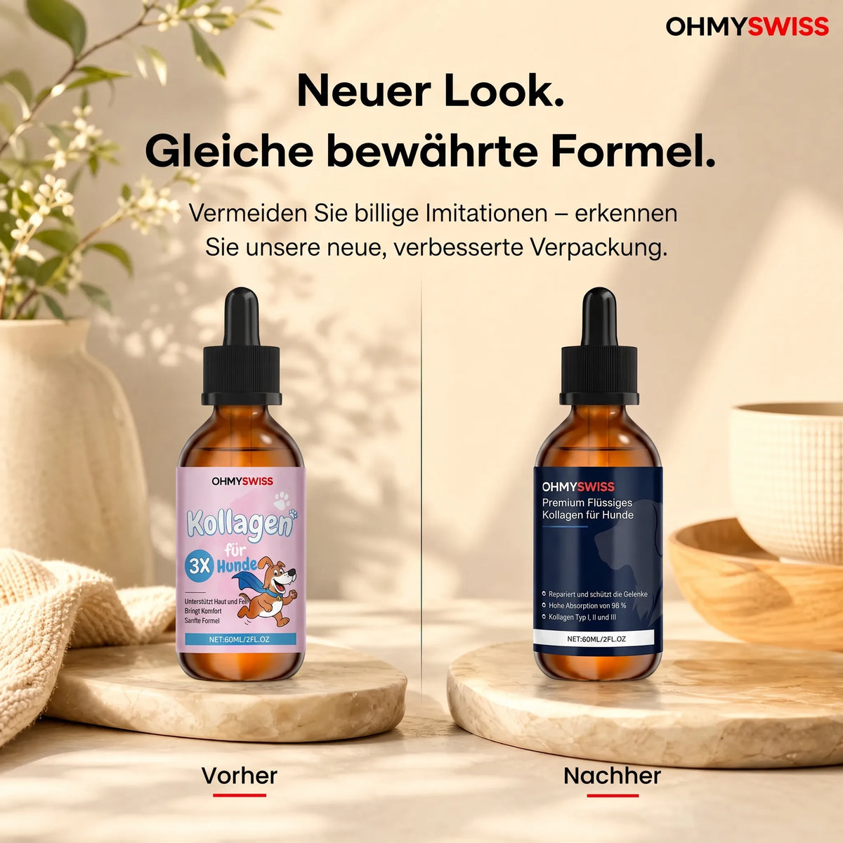 Collagene liquido Premium per cani OHMYSWISS