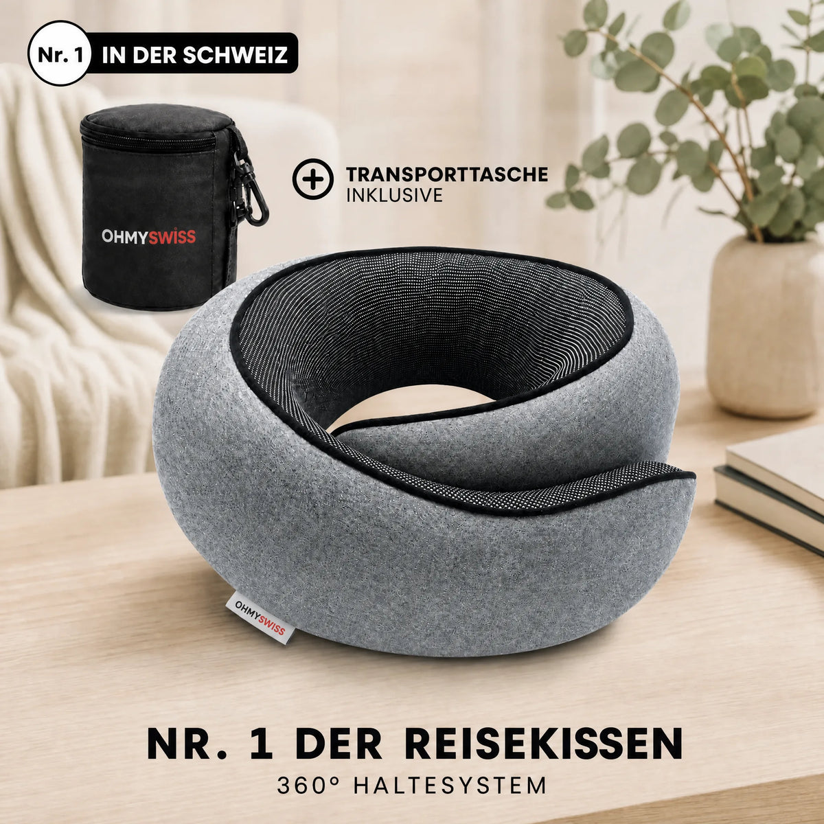 Cuscino da viaggio ergonomico OHMYSWISS