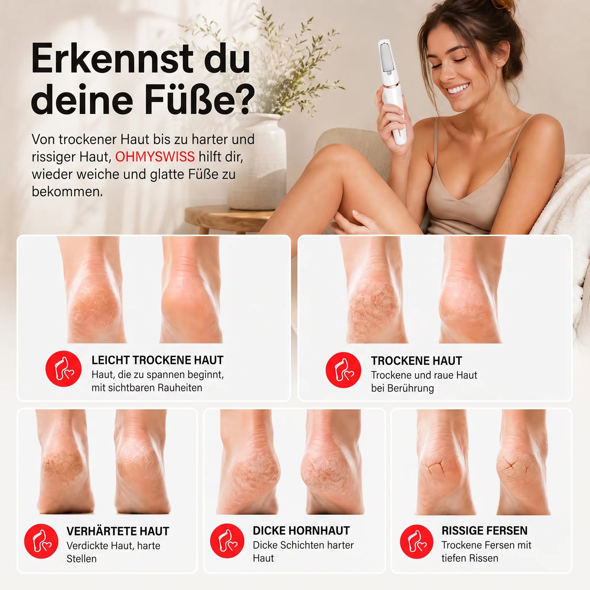 Silk Pro – Elektrische Hornhautfeile von OHMYSWISS
