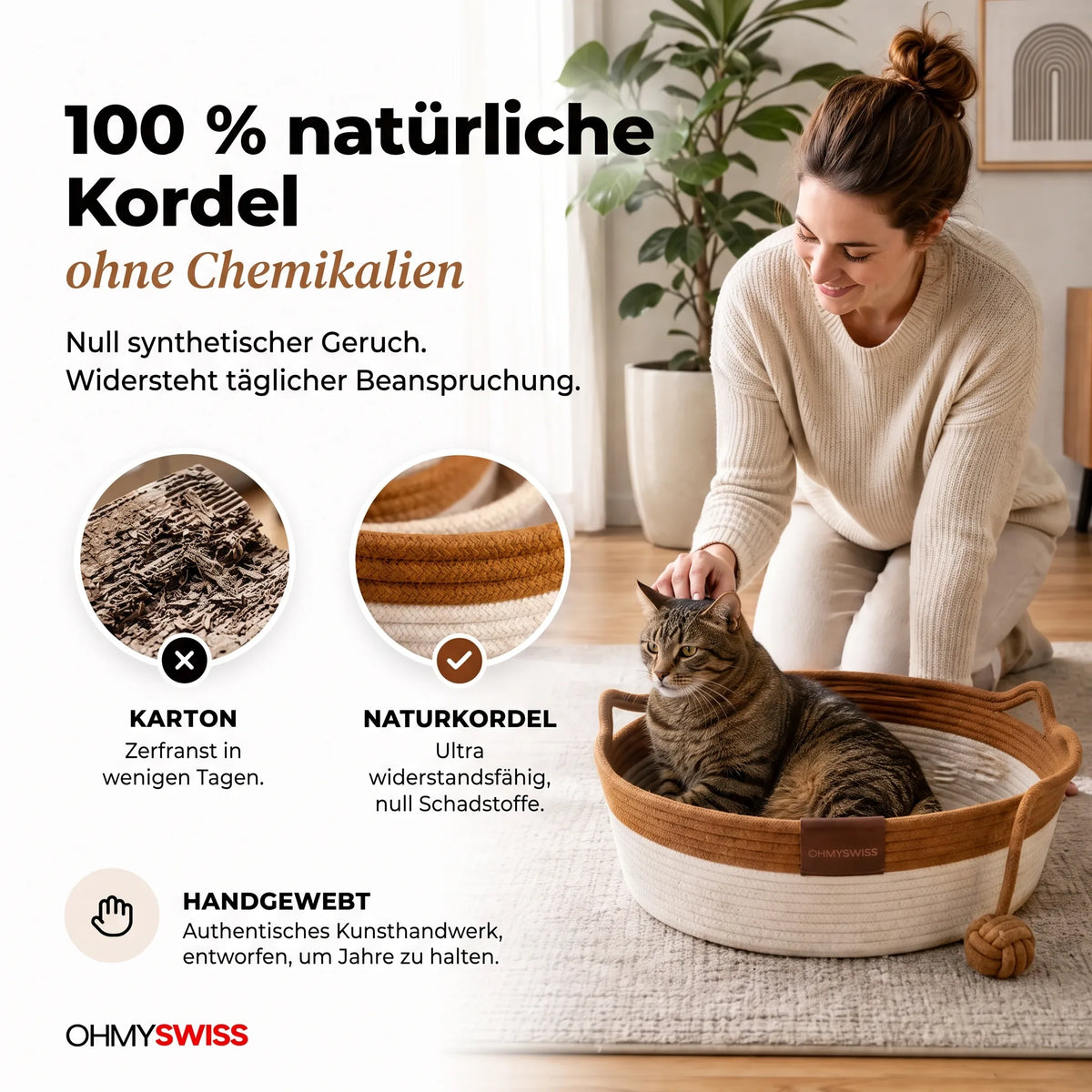 Nidora – Il nido intrecciato a mano che rassicura il vostro gatto OHMYSWISS