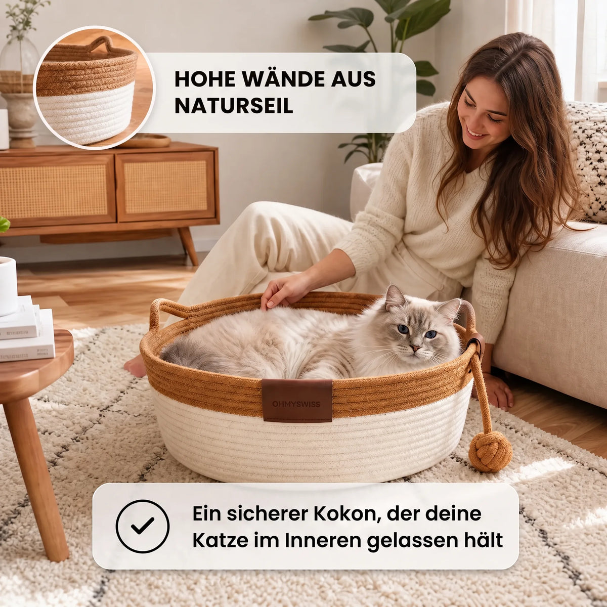 Das handgeflochtene Katzennest das Ihre Katze beruhigt – OHMYSWISS