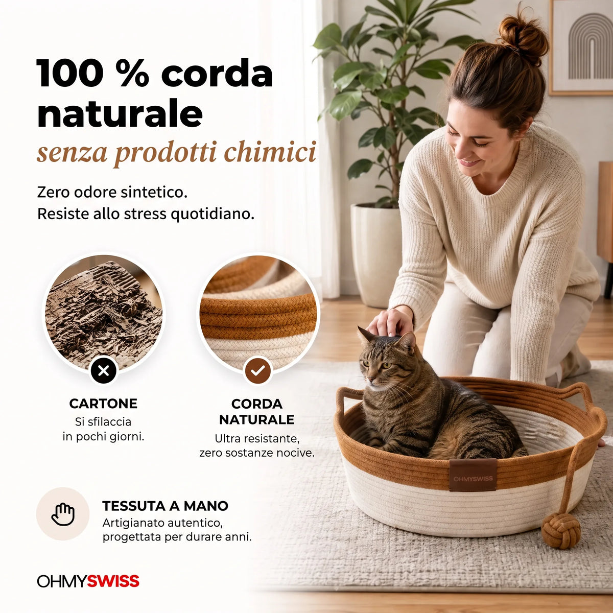 Nidora – Il nido intrecciato a mano che calma il tuo gatto OHMYSWISS