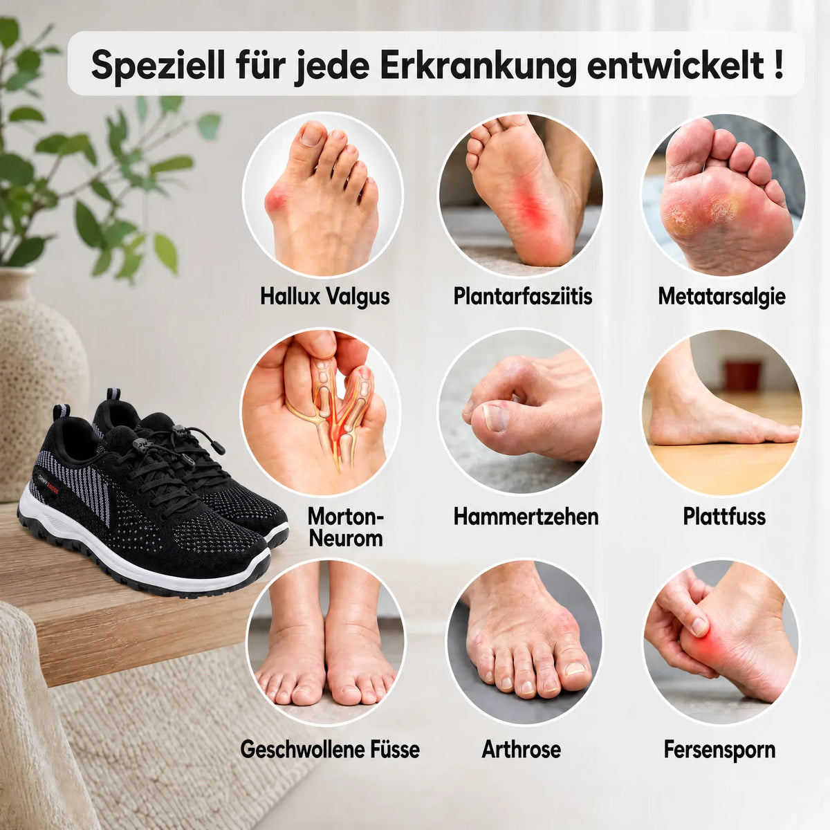Komfort-Sneaker für geschwollene und breite Füße OHMYSWISS