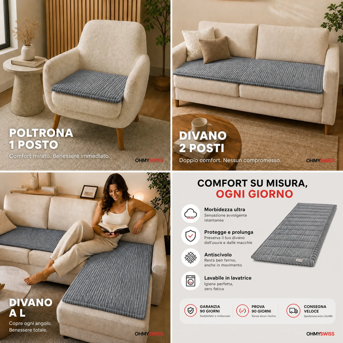 Zweisitzer-Sofa „Plush Anti-Pelo“ von OHMYSWISS