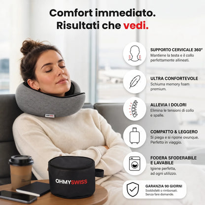 Cuscino da viaggio ergonomico OHMYSWISS