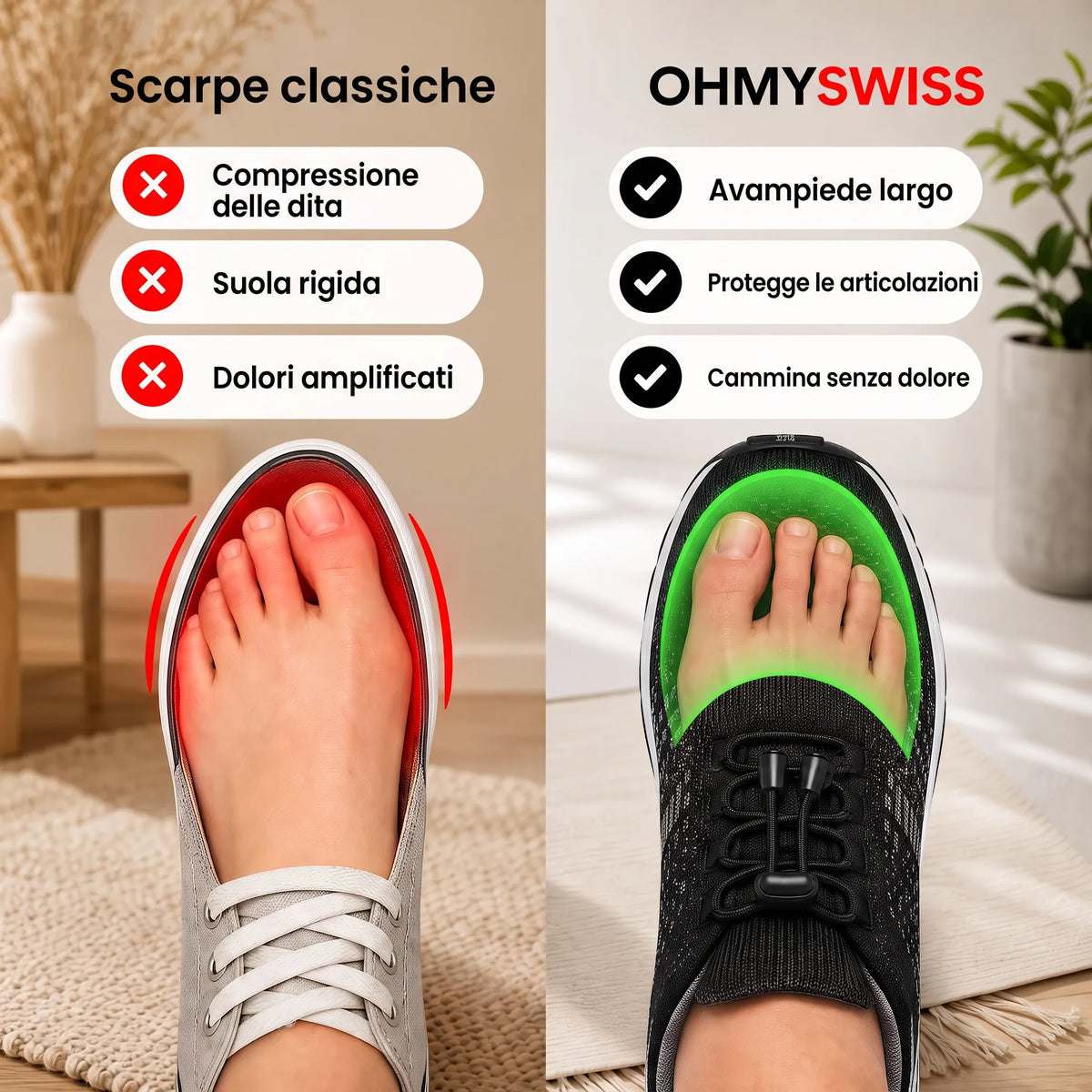 AmpliSoft™ — Sneaker comode per piedi gonfi e larghi OHMYSWISS
