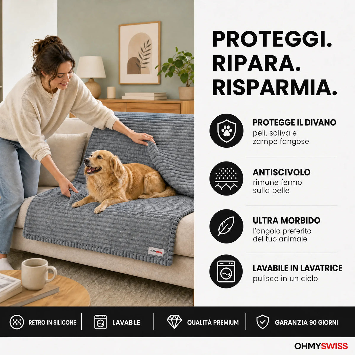 Zweisitzer-Sofa „Plush Anti-Pelo“ von OHMYSWISS