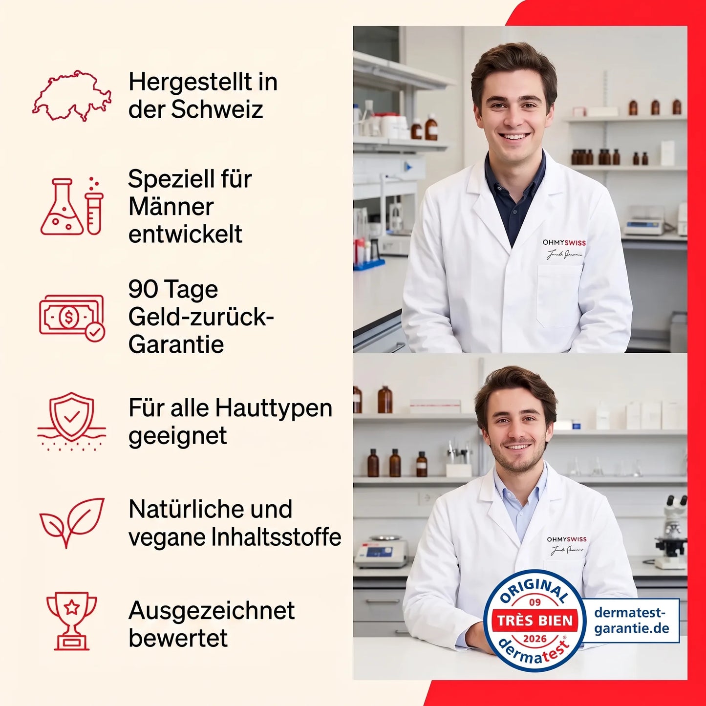 Anti-Aging Gesichtscreme Herren OHMYSWISS