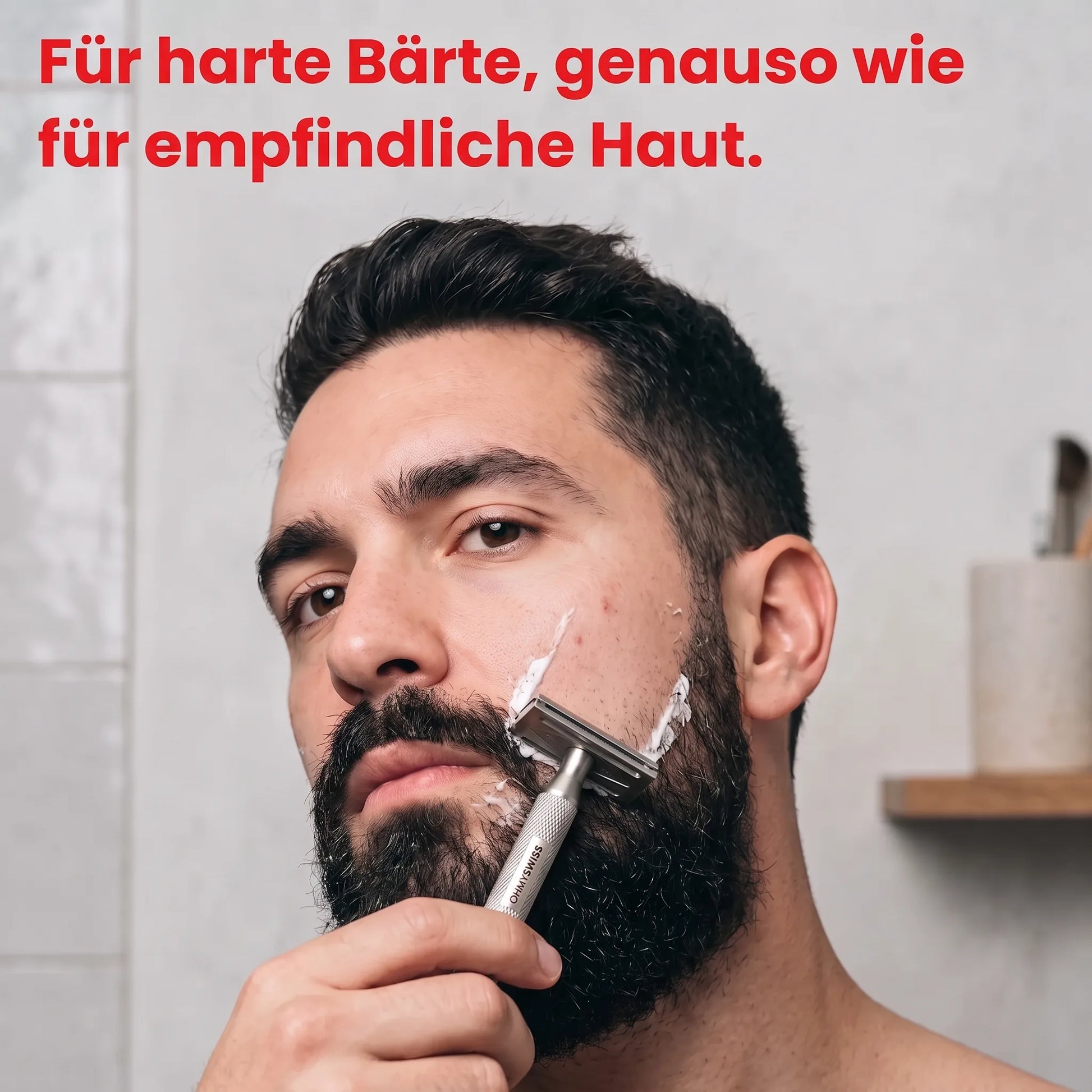 Rasoio di sicurezza a 30° per pelli sensibili OHMYSWISS