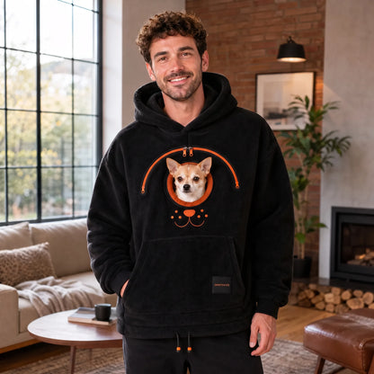Maglione con tasca in sherpa a forma di animale – Mani libere, l’animale sempre vicino OHMYSWISS