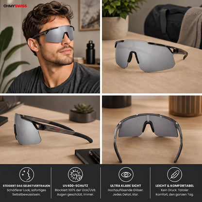 PRO Sport-Sonnenbrille mit Antibeschlagbeschichtung von OHMYSWISS