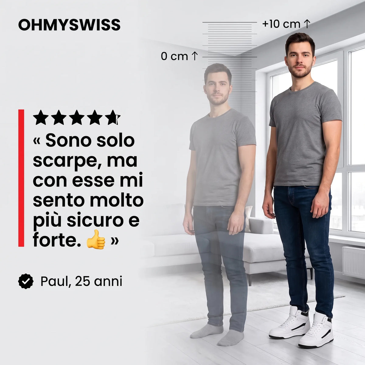 Sneakers Limitless con Rialzo Invisibile OHMYSWISS