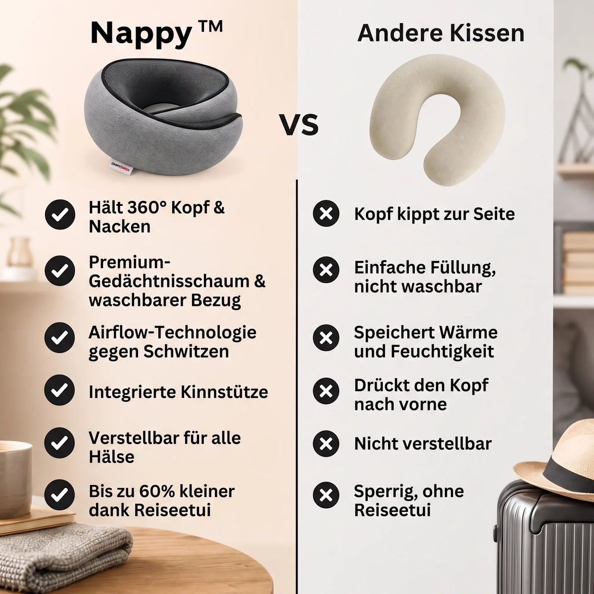 Nappy™ – Das ergonomische Reisekissen von OHMYSWISS